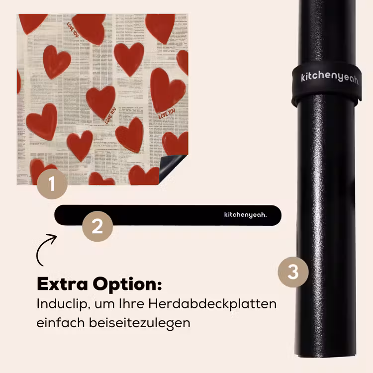 Herdabdeckplatte - Herzen - Zeitung - Loveyou — 8