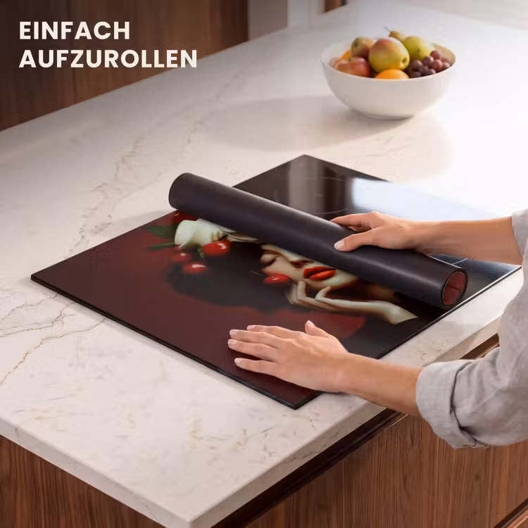 Herdabdeckplatte - Frau - Kirschen - Schlagsahne — 7
