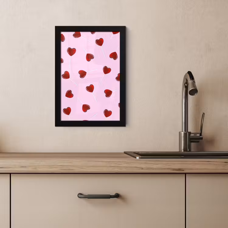 Bilder mit Rahmen - Rosa - Herz - Lutscher - Bonbon — 3