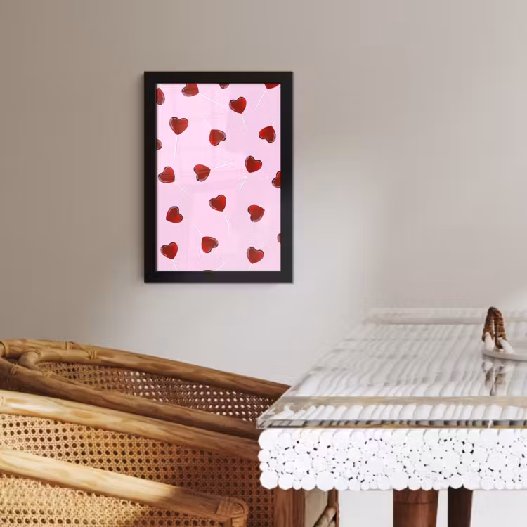 Bilder mit Rahmen - Rosa - Herz - Lutscher - Bonbon — 4