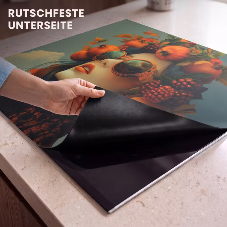Herdabdeckplatte - Frau - Granatapfel - Herbst - Sonnenbrille — 6
