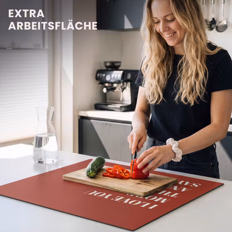 Herdabdeckplatte - Rot - Zitat - Liebe — 5