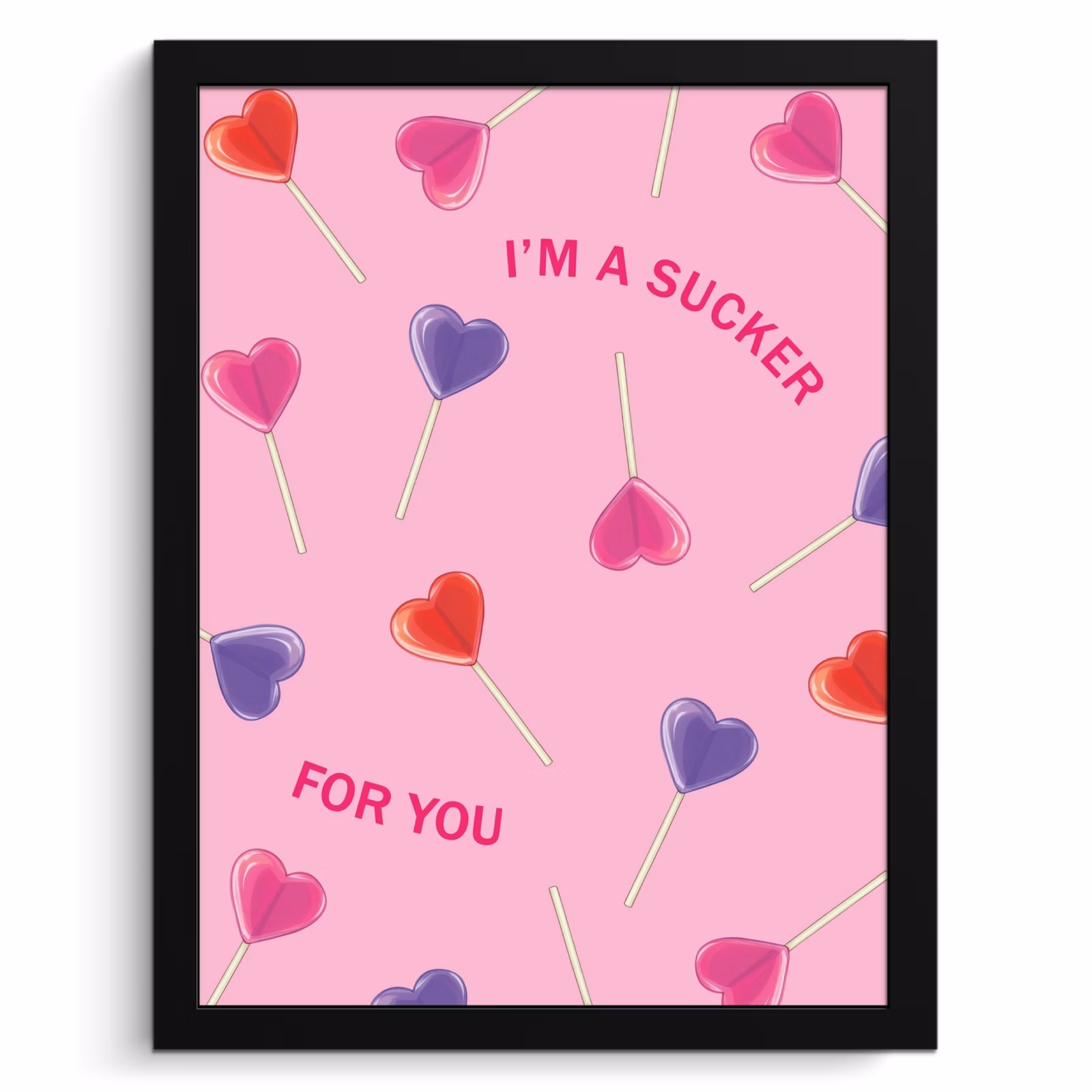 Bilder mit Rahmen - Lutscher - Valentinstag - Illustration - Bonbon — 1