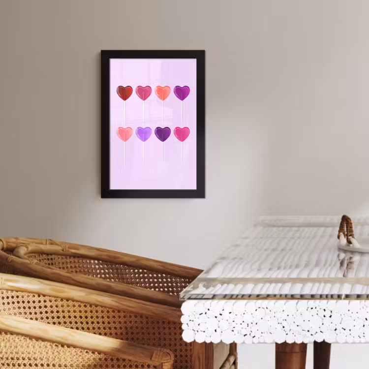 Bilder mit Rahmen - Lutscher - Herz - Rosa - Bonbon — 3