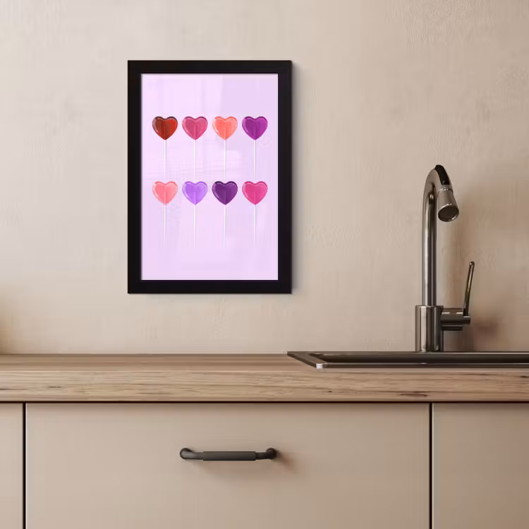 Bilder mit Rahmen - Lutscher - Herz - Rosa - Bonbon — 4
