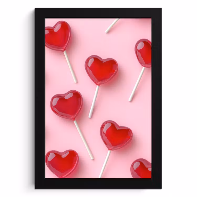 Bilder mit Rahmen - Lutscher - Herzen - Rosa — 1