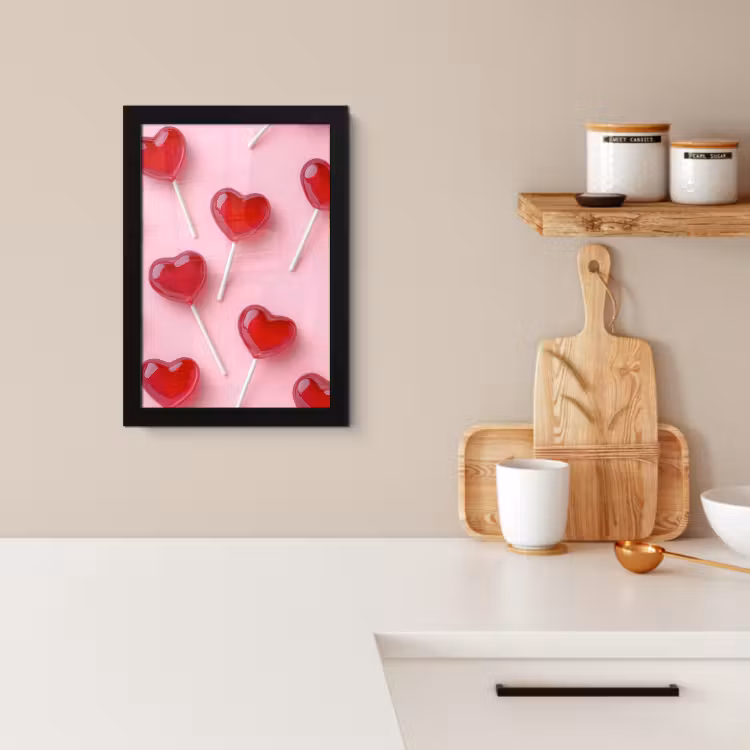 Bilder mit Rahmen - Lutscher - Herzen - Rosa — 2