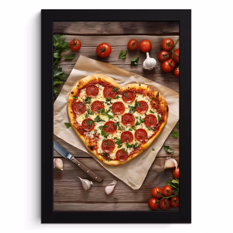 Bilder mit Rahmen - Pizza - Herz - Peperoni - Tomate — 1