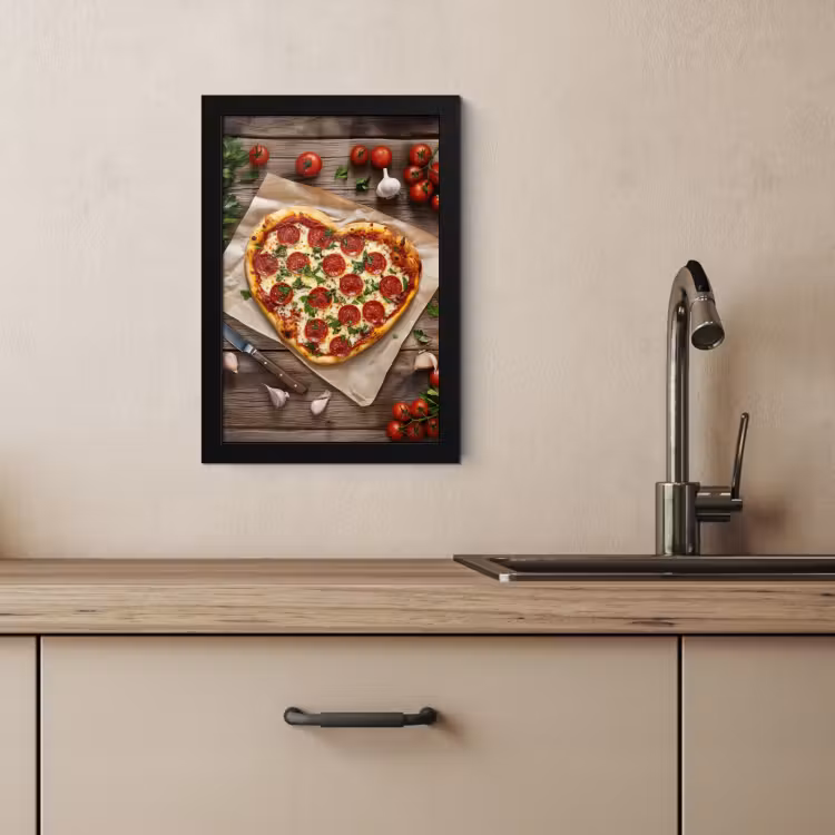 Bilder mit Rahmen - Pizza - Herz - Peperoni - Tomate — 4