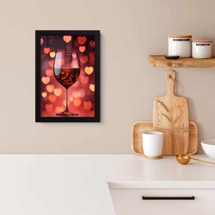 Bilder mit Rahmen - Rot - Wein - Herzen — 1
