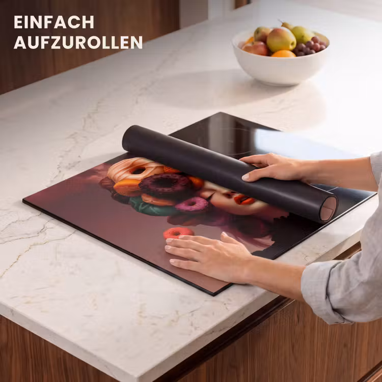 Herdabdeckplatte - Frau - Donuts - Bunt — 7