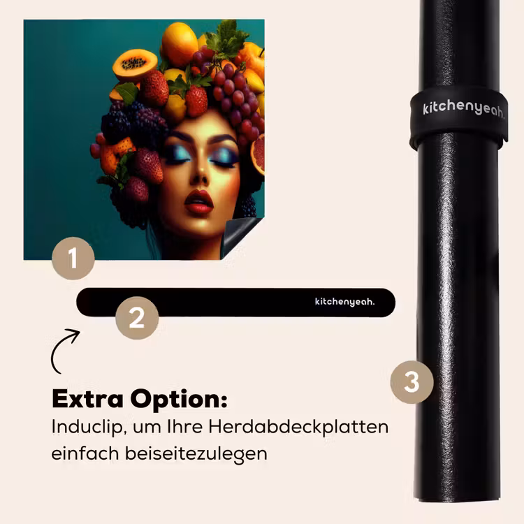 Herdabdeckplatte - Frau - Kapuzenoberteil - Tropisch - Obst - Weintrauben — 8