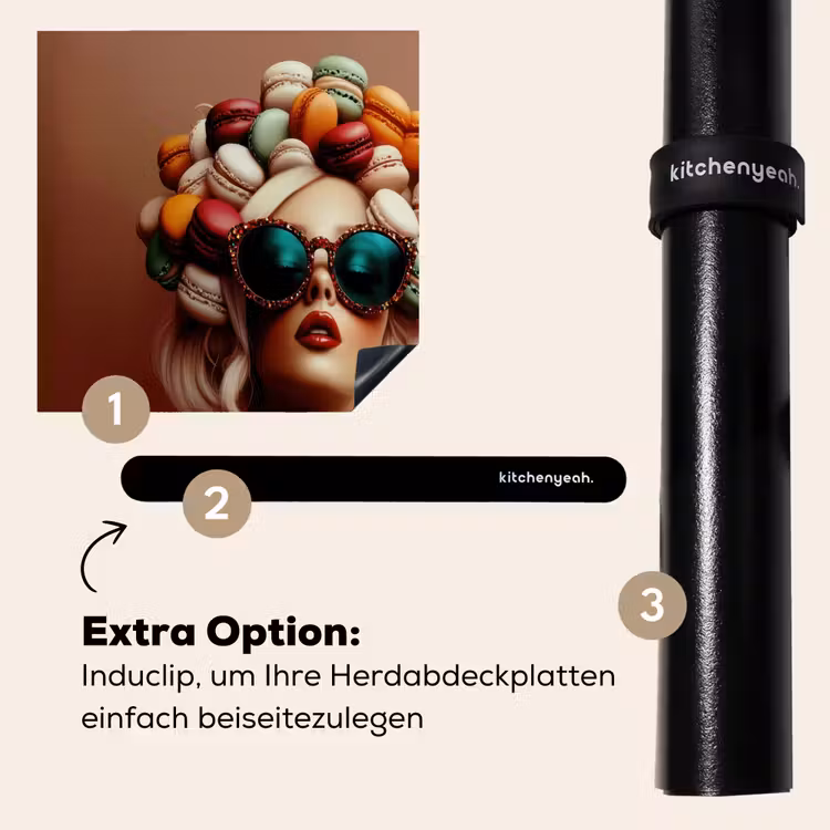 Herdabdeckplatte - Frau - Makronen - Brille — 8