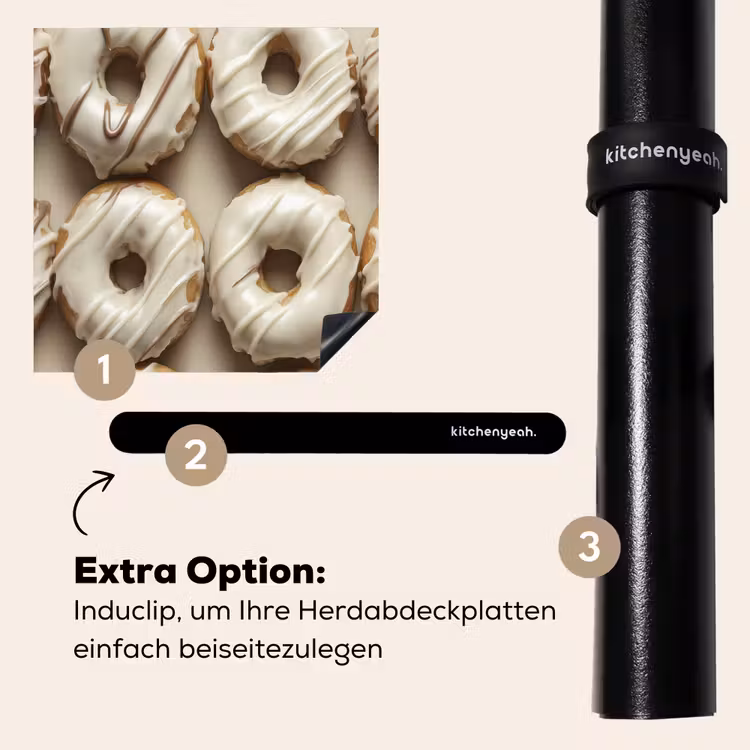 Herdabdeckplatte - Donuts - Schokolade - Weiß - Beige — 8