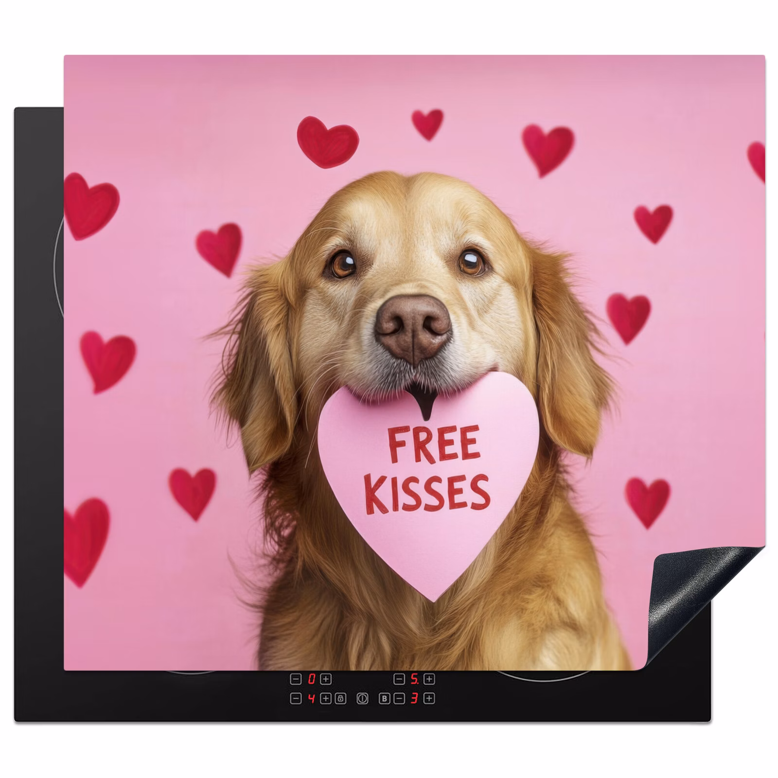Herdabdeckplatte - Hund - Kuss - Valentinstag - Herzen — 1