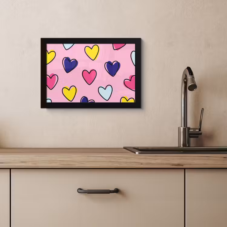 Bilder mit Rahmen - Herzen - Valentinstag - Muster - Bunt — 2
