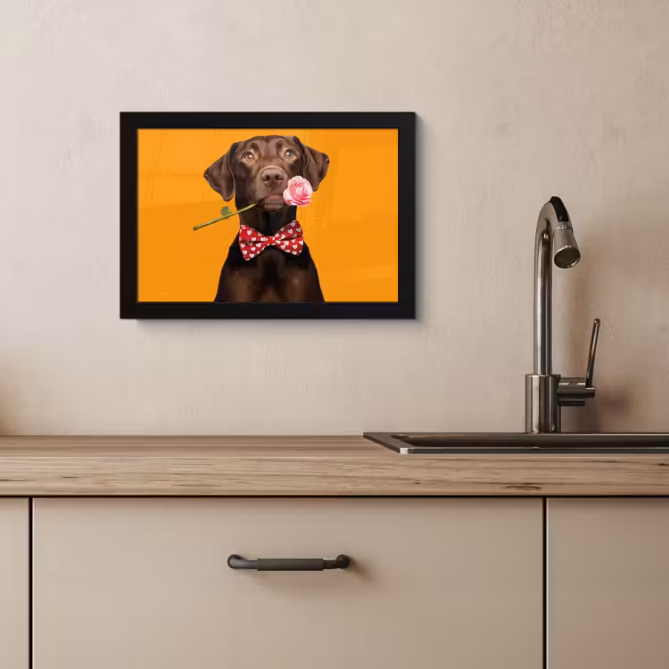 Bilder mit Rahmen - Hund - Orange - Rose - Valentinstag — 3
