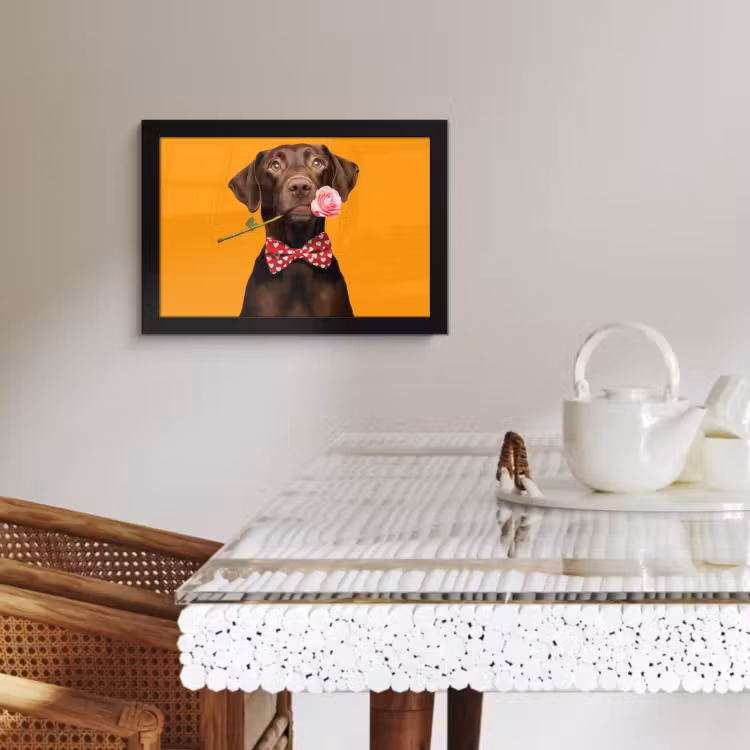 Bilder mit Rahmen - Hund - Orange - Rose - Valentinstag — 4