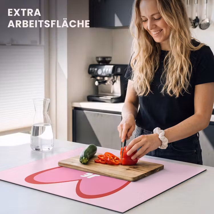 Herdabdeckplatte - Herz - Französisch - Valentinstag - Rosa — 5