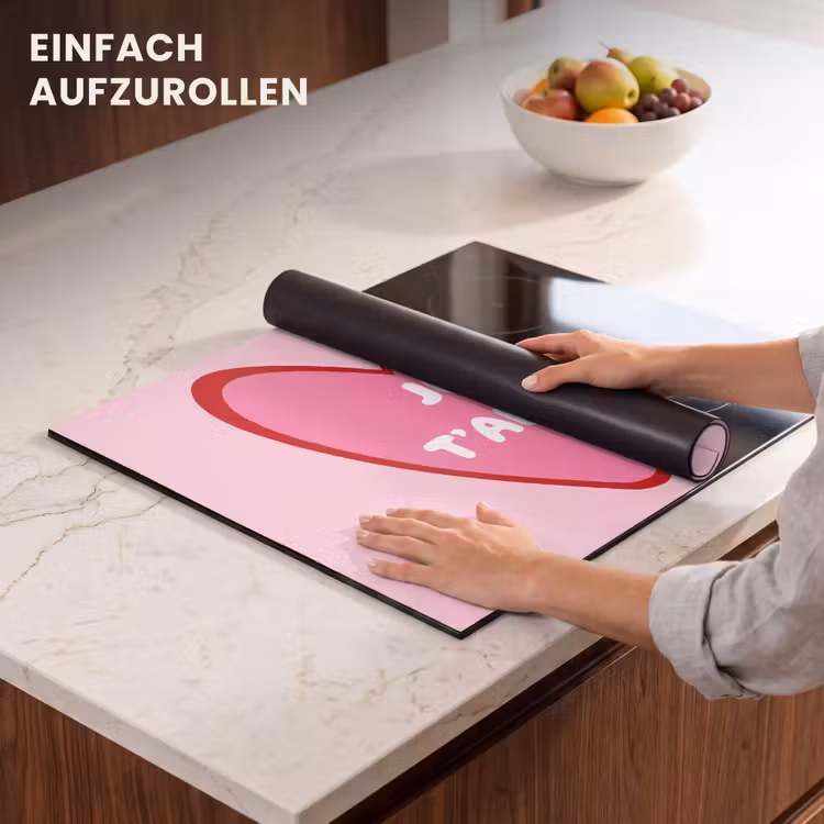 Herdabdeckplatte - Herz - Französisch - Valentinstag - Rosa — 7