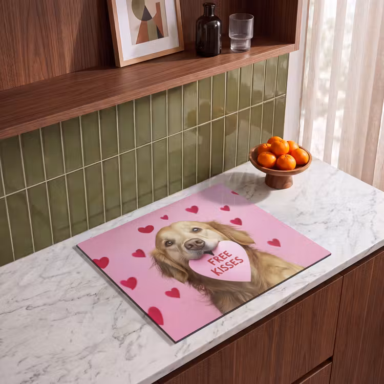 Herdabdeckplatte - Hund - Kuss - Valentinstag - Herzen — 4