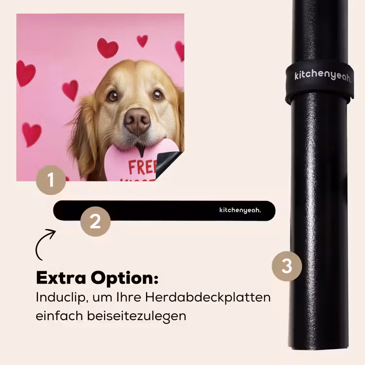 Herdabdeckplatte - Hund - Kuss - Valentinstag - Herzen — 8