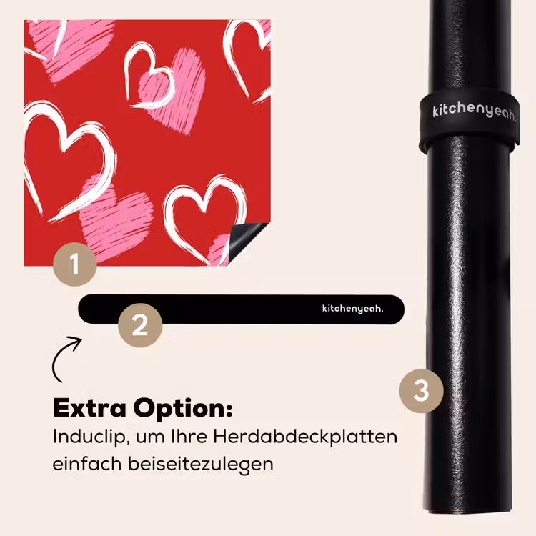 Herdabdeckplatte - Muster - Herzen - Rosa - Valentinstag — 8