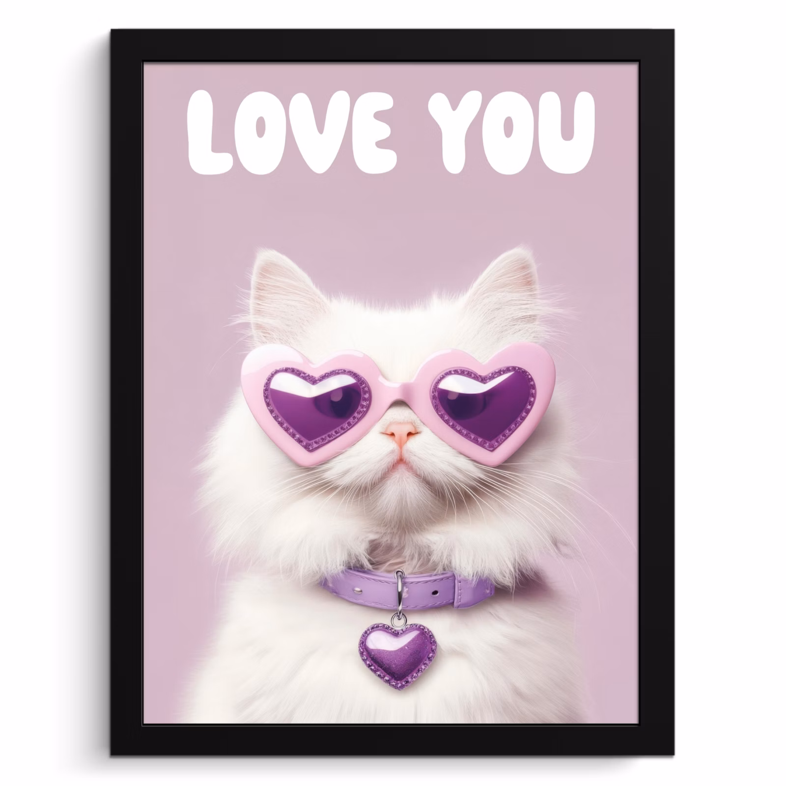 Bilder mit Rahmen - Katze - Liebe - Lila - Valentinstag — 1