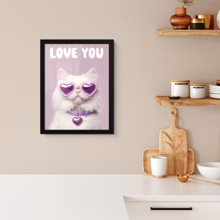 Bilder mit Rahmen - Katze - Liebe - Lila - Valentinstag — 2