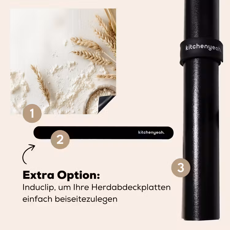 Herdabdeckplatte - Blume - Holz - Weizen — 8