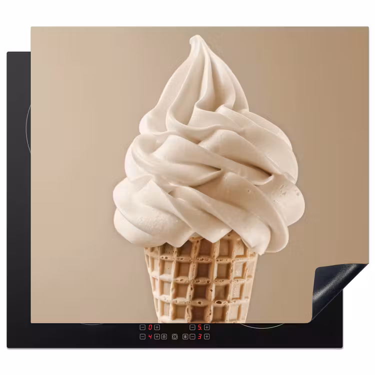 Herdabdeckplatte - Eiscreme - Softeis - Cremig - Horn - Beige — 1