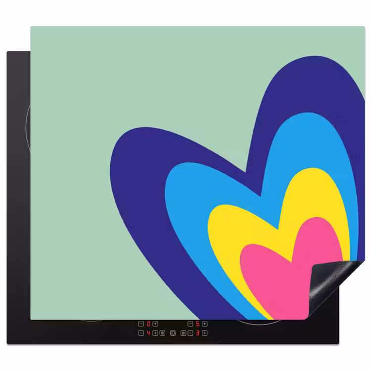 Herdabdeckplatte - Herzen - Bunt - Valentinstag — 1