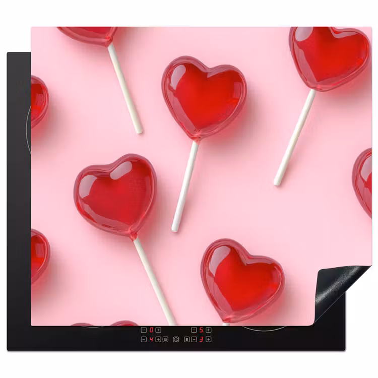 Herdabdeckplatte - Lutscher - Herzen - Rosa — 1