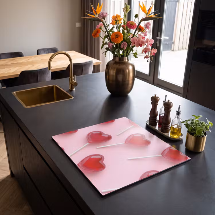 Herdabdeckplatte - Lutscher - Herzen - Rosa — 2