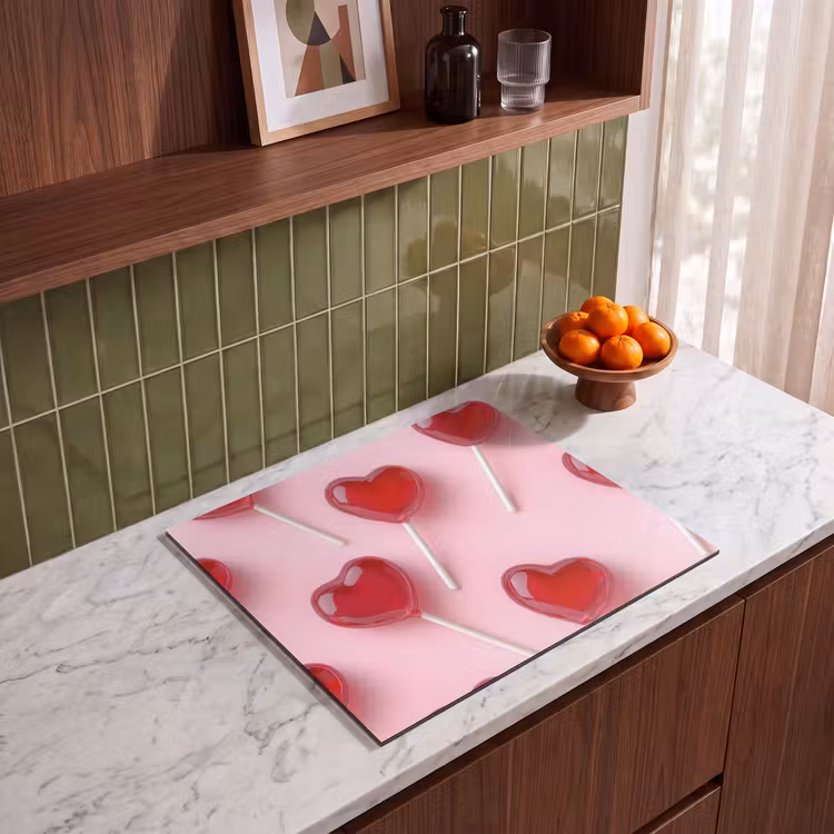 Herdabdeckplatte - Lutscher - Herzen - Rosa — 4