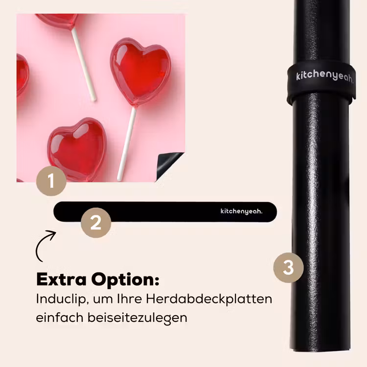 Herdabdeckplatte - Lutscher - Herzen - Rosa — 8