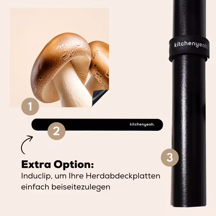 Herdabdeckplatte - Pilze - Weich - Beige — 8