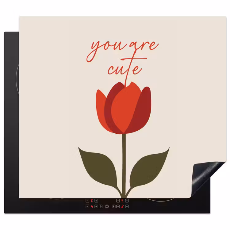Herdabdeckplatte - Rose - Rot - Blume - Valentinstag — 1