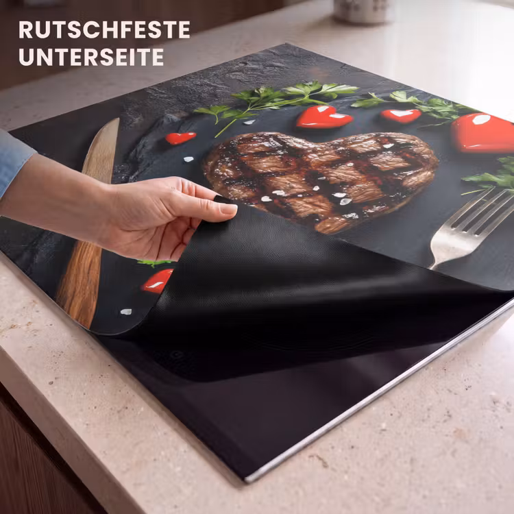 Herdabdeckplatte - Steak - Herz - Besteck — 6