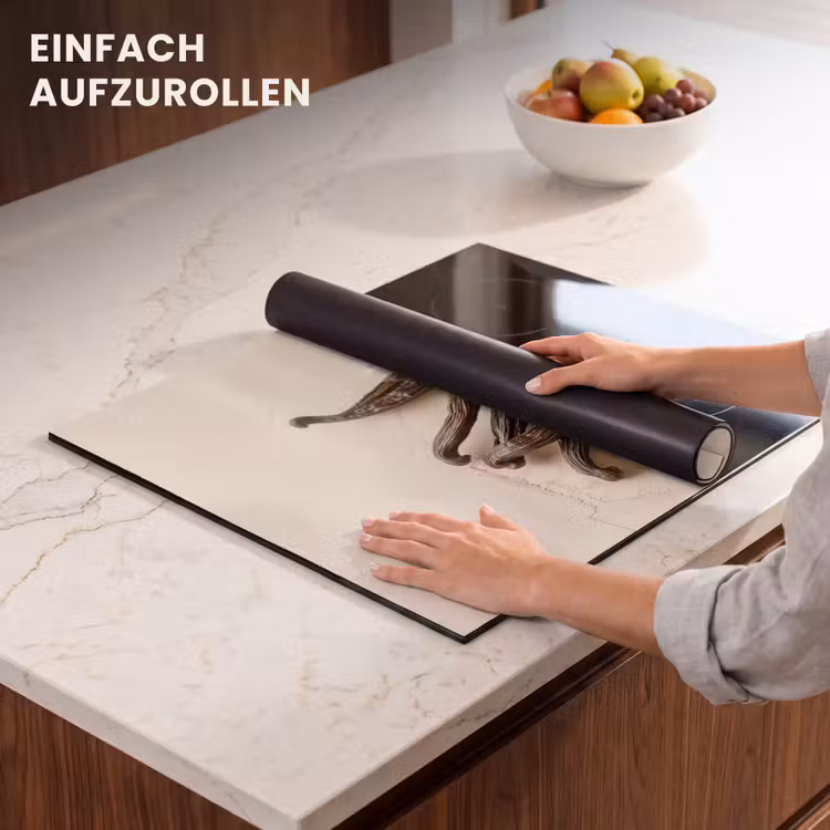 Herdabdeckplatte - Vanille - Geblümt - Beige — 7