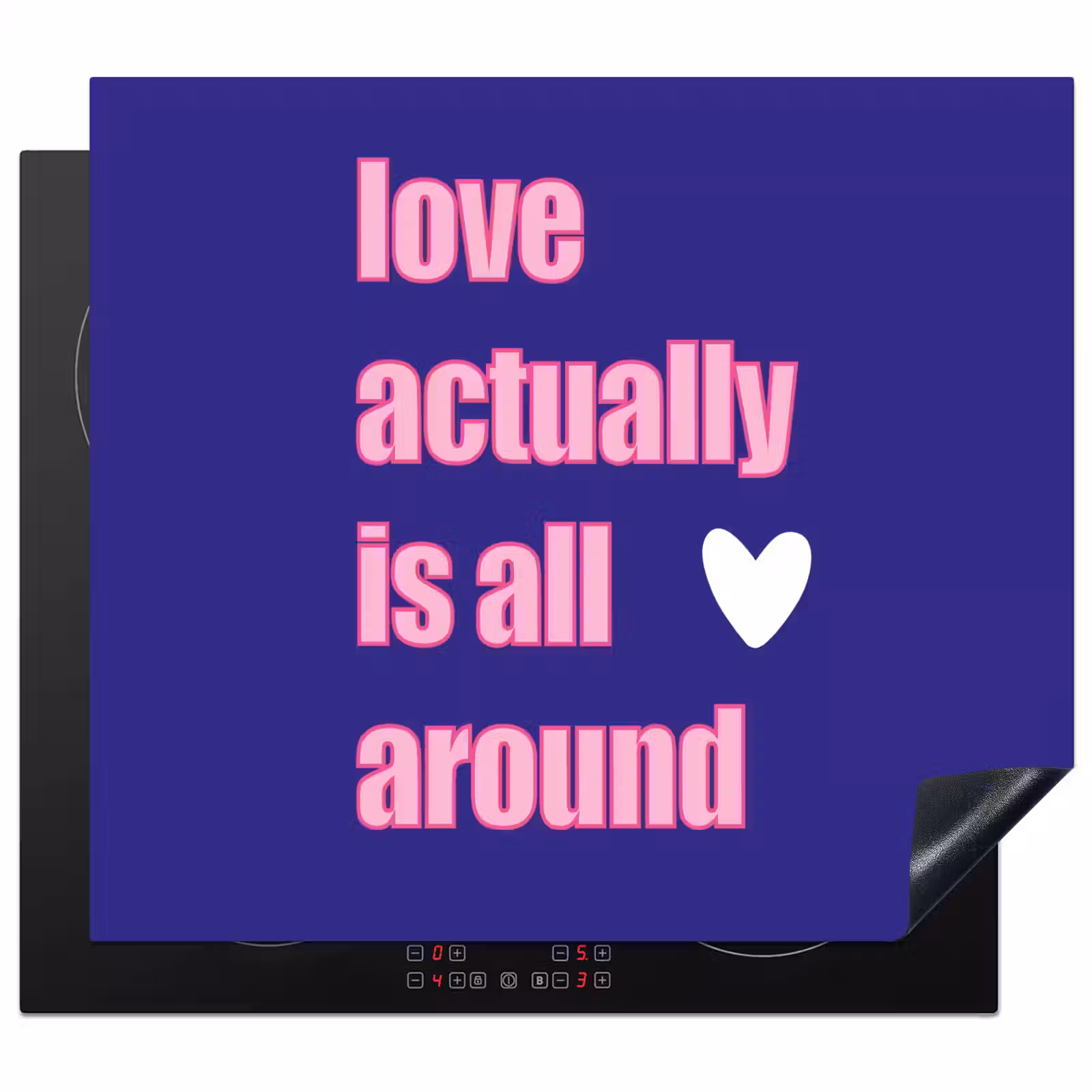 Herdabdeckplatte - Text - Valentinstag - Liebe - Blau — 1