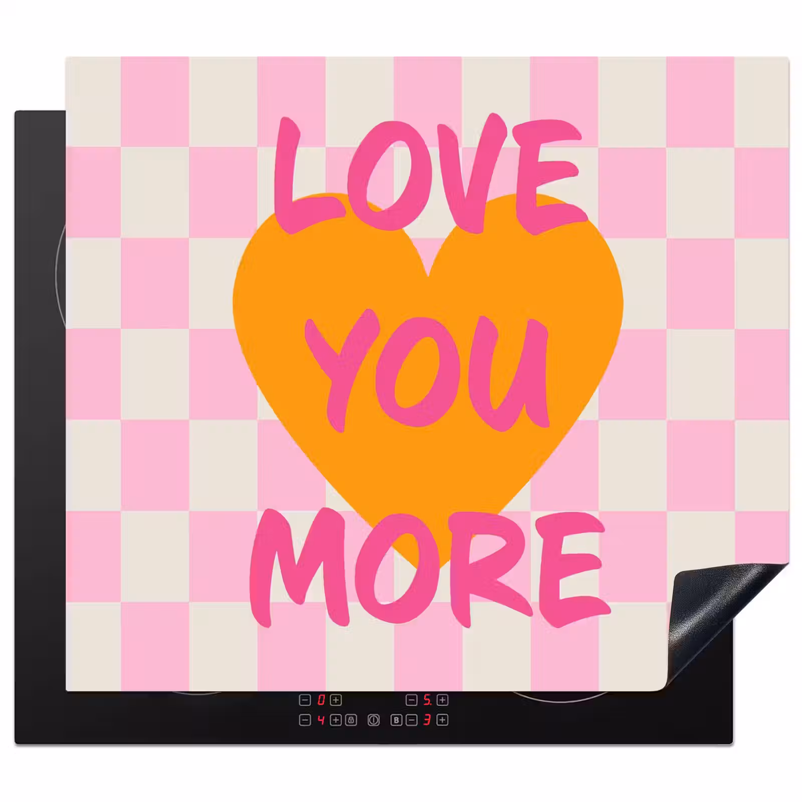 Herdabdeckplatte - Valentinstag - Liebe - Rosa - Orange — 1