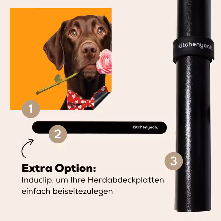 Herdabdeckplatte - Hund - Orange - Rose - Valentinstag — 8