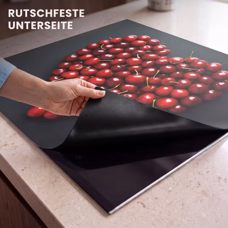 Herdabdeckplatte - Kirsche - Herz - Rot - Schwarz — 6