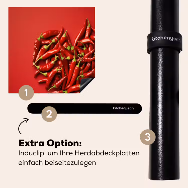 Herdabdeckplatte - Paprika - Rot - Herz — 8