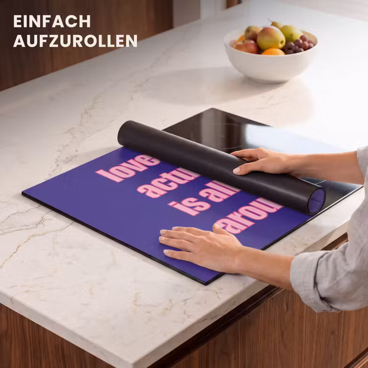 Herdabdeckplatte - Text - Valentinstag - Liebe - Blau — 7