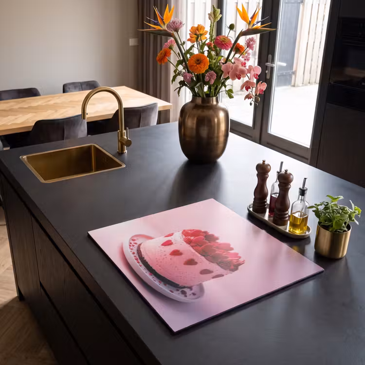 Herdabdeckplatte - Torte - Herz - Rosa — 2