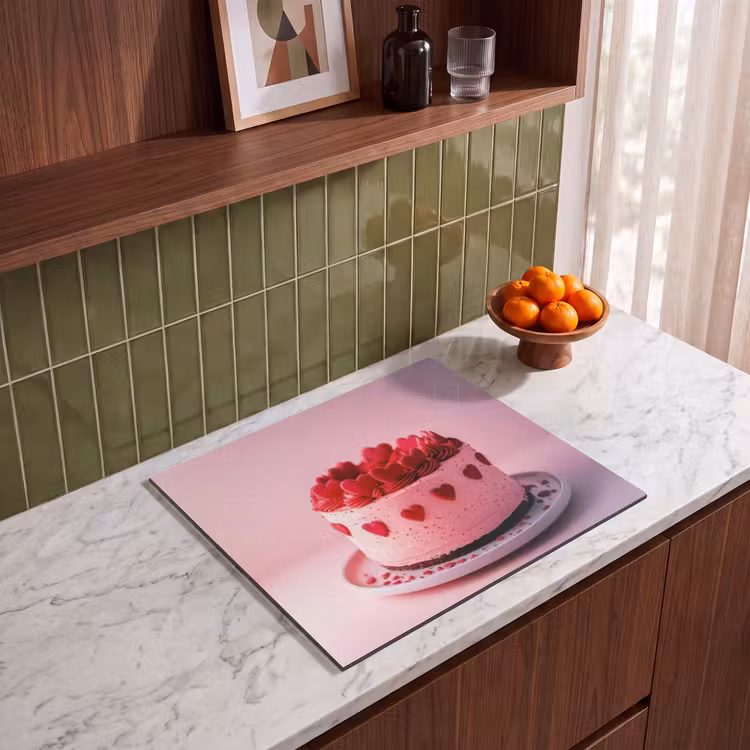 Herdabdeckplatte - Torte - Herz - Rosa — 4