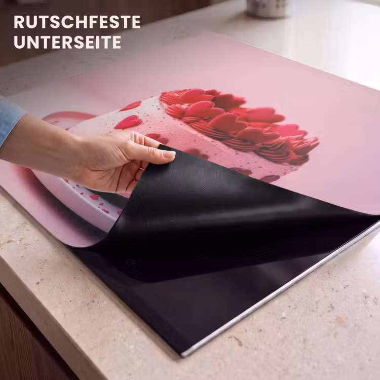 Herdabdeckplatte - Torte - Herz - Rosa — 6