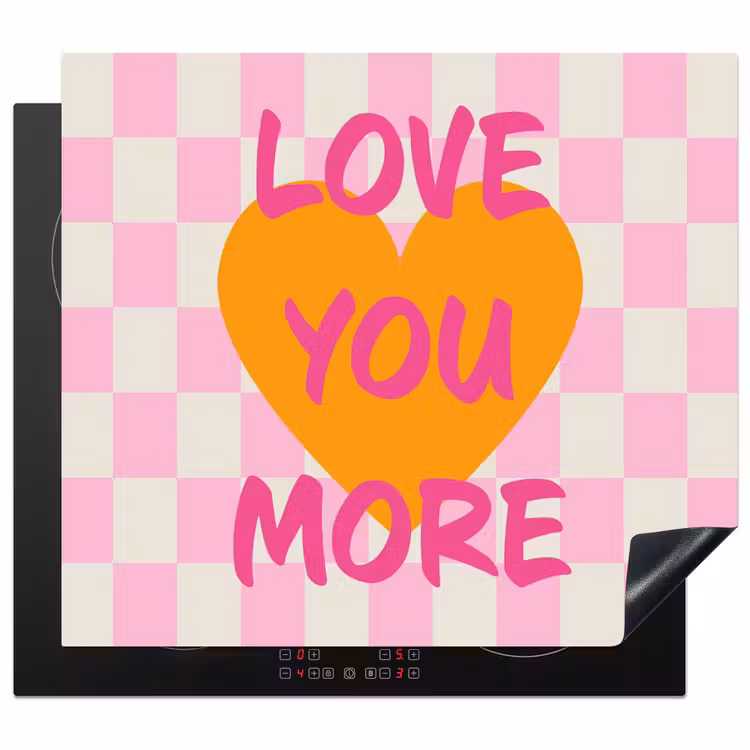 Herdabdeckplatte - Valentinstag - Liebe - Rosa - Orange — 1